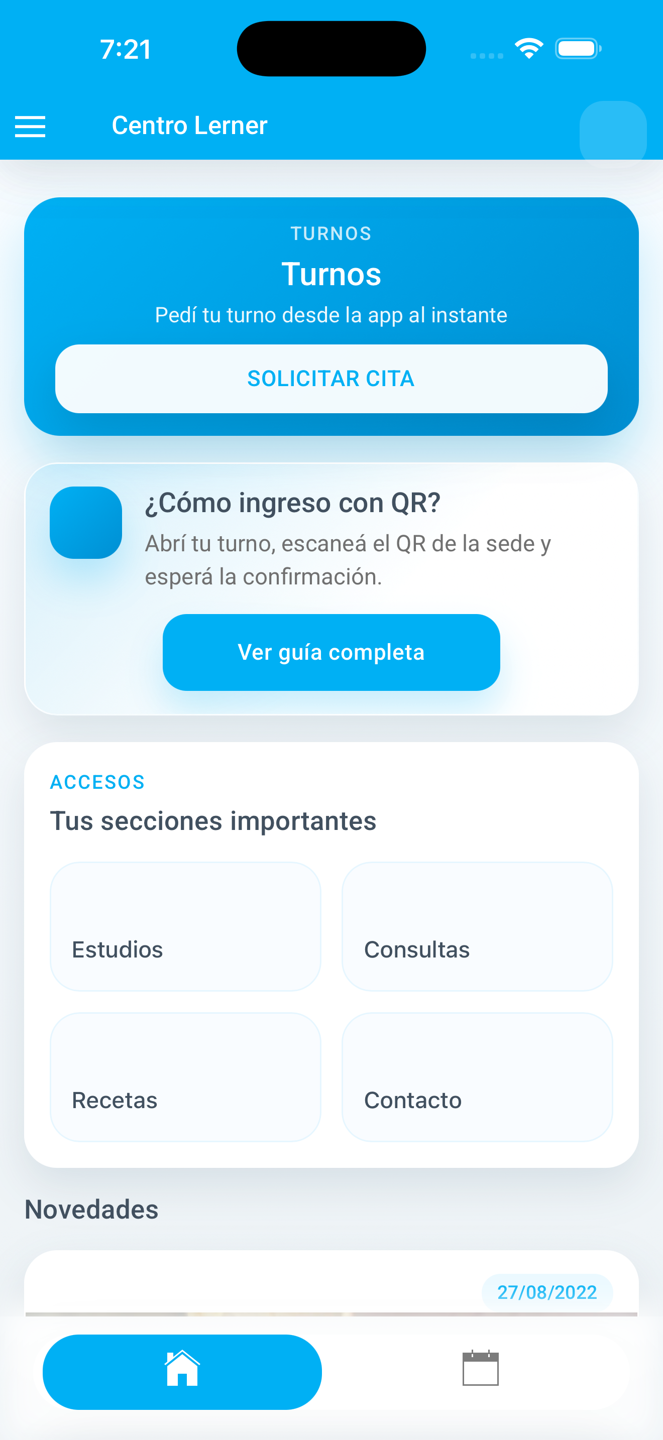 Vista previa de la app de Centro Lerner